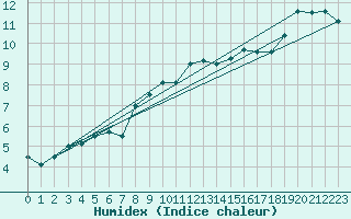 Courbe de l'humidex pour Belmullet