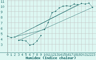 Courbe de l'humidex pour Gorzow Wlkp