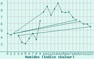 Courbe de l'humidex pour Ballypatrick Forest