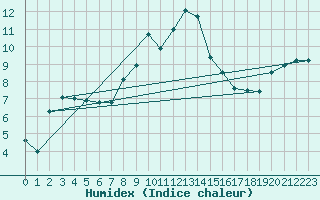 Courbe de l'humidex pour Drevsjo