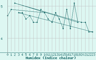 Courbe de l'humidex pour Straumsnes