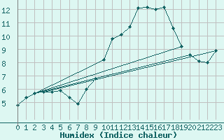 Courbe de l'humidex pour Brion (38)