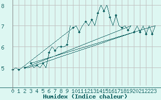 Courbe de l'humidex pour Floro