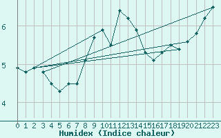 Courbe de l'humidex pour Birzai