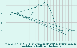 Courbe de l'humidex pour Erfde