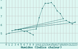 Courbe de l'humidex pour Biache-Saint-Vaast (62)