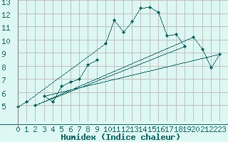 Courbe de l'humidex pour Grimsel Hospiz