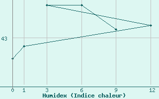 Courbe de l'humidex pour Feni