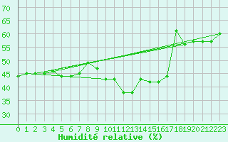 Courbe de l'humidit relative pour Hoernli
