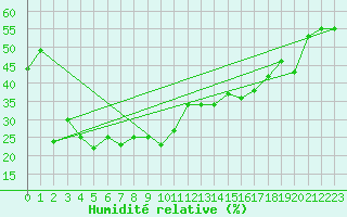 Courbe de l'humidit relative pour Amman Airport