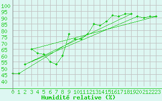 Courbe de l'humidit relative pour Slatteroy Fyr