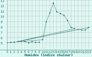 Courbe de l'humidex pour Grasque (13)