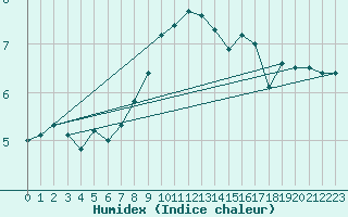 Courbe de l'humidex pour Erfde