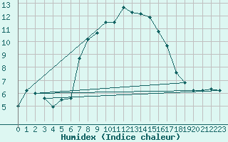 Courbe de l'humidex pour Dachsberg-Wolpadinge