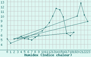 Courbe de l'humidex pour Selonnet (04)