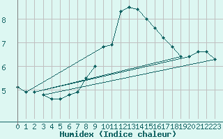 Courbe de l'humidex pour Ble - Binningen (Sw)