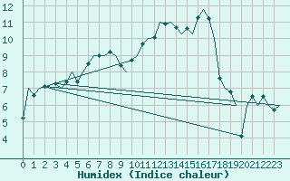 Courbe de l'humidex pour Bueckeburg