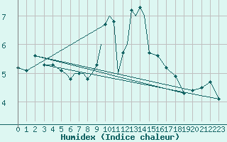 Courbe de l'humidex pour Diepholz