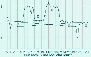 Courbe de l'humidex pour Berlin-Schoenefeld