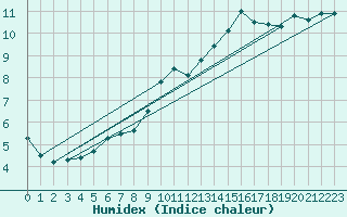 Courbe de l'humidex pour Belm