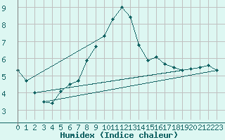 Courbe de l'humidex pour Vinjeora Ii