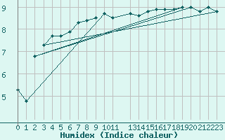 Courbe de l'humidex pour Skagen