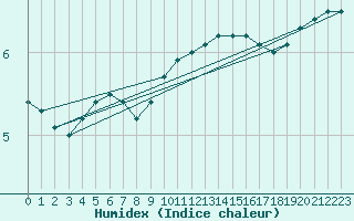 Courbe de l'humidex pour Michelstadt-Vielbrunn