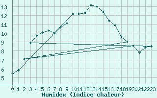 Courbe de l'humidex pour Holzkirchen