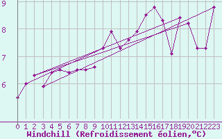 Courbe du refroidissement olien pour Orschwiller (67)
