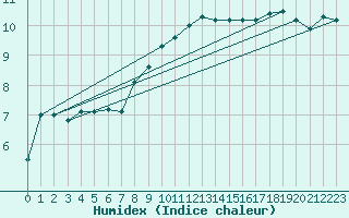 Courbe de l'humidex pour Stavoren Aws
