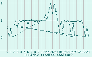 Courbe de l'humidex pour Lelystad