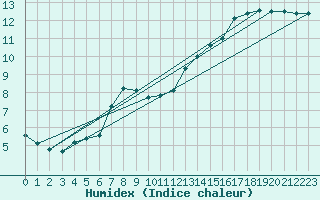 Courbe de l'humidex pour Treize-Vents (85)