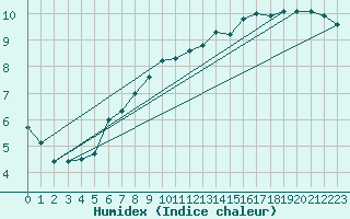 Courbe de l'humidex pour Diepholz