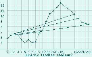 Courbe de l'humidex pour Ciudad Real (Esp)