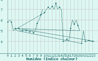 Courbe de l'humidex pour Lelystad