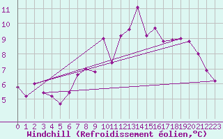 Courbe du refroidissement olien pour Rnenberg