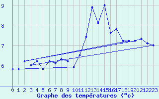 Courbe de tempratures pour Hoernli