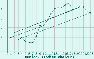 Courbe de l'humidex pour Ballypatrick Forest