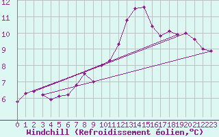 Courbe du refroidissement olien pour Dinard (35)