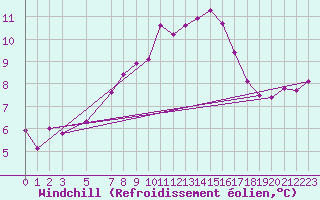Courbe du refroidissement olien pour Drammen Berskog