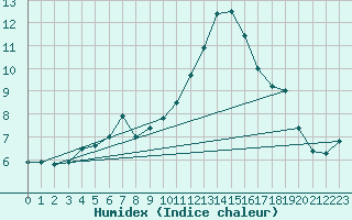 Courbe de l'humidex pour Cap Ferret (33)
