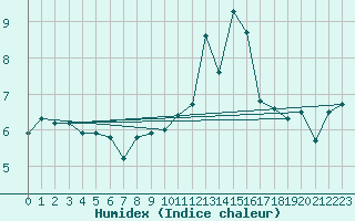 Courbe de l'humidex pour Wunsiedel Schonbrun