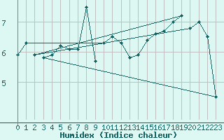 Courbe de l'humidex pour Lysa Hora