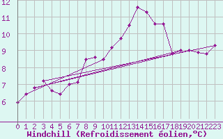 Courbe du refroidissement olien pour Albi (81)