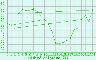 Courbe de l'humidit relative pour Michelstadt-Vielbrunn