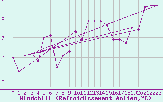 Courbe du refroidissement olien pour Offenbach Wetterpar