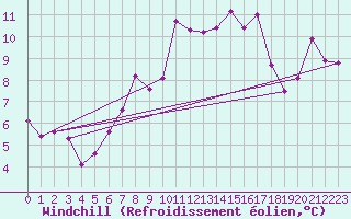 Courbe du refroidissement olien pour Ble - Binningen (Sw)
