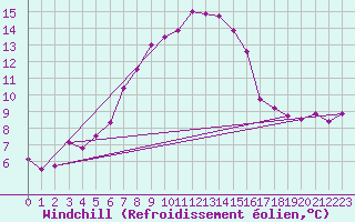 Courbe du refroidissement olien pour M. Calamita