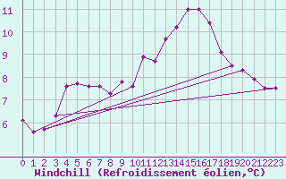 Courbe du refroidissement olien pour Izegem (Be)