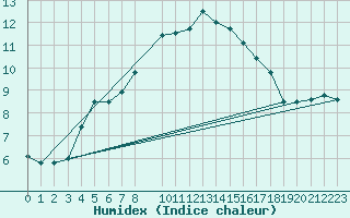 Courbe de l'humidex pour Ried Im Innkreis